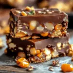No Bake Crispy Snickers Bars