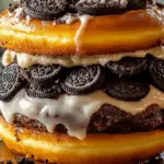 Oreo Cheesecake Stuffed Donut Burger