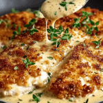 Parmesan Crusted Chicken with Creamy Garlic Sauce