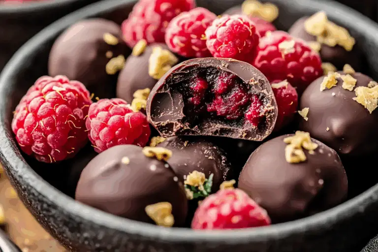 Raspberry Dark Chocolate Truffles