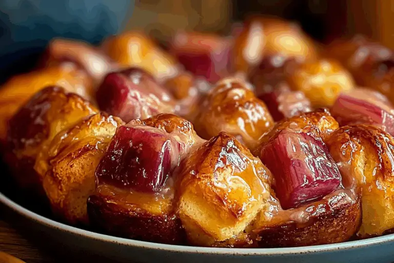 Rhubarb Cream Cheese Monkey Bread