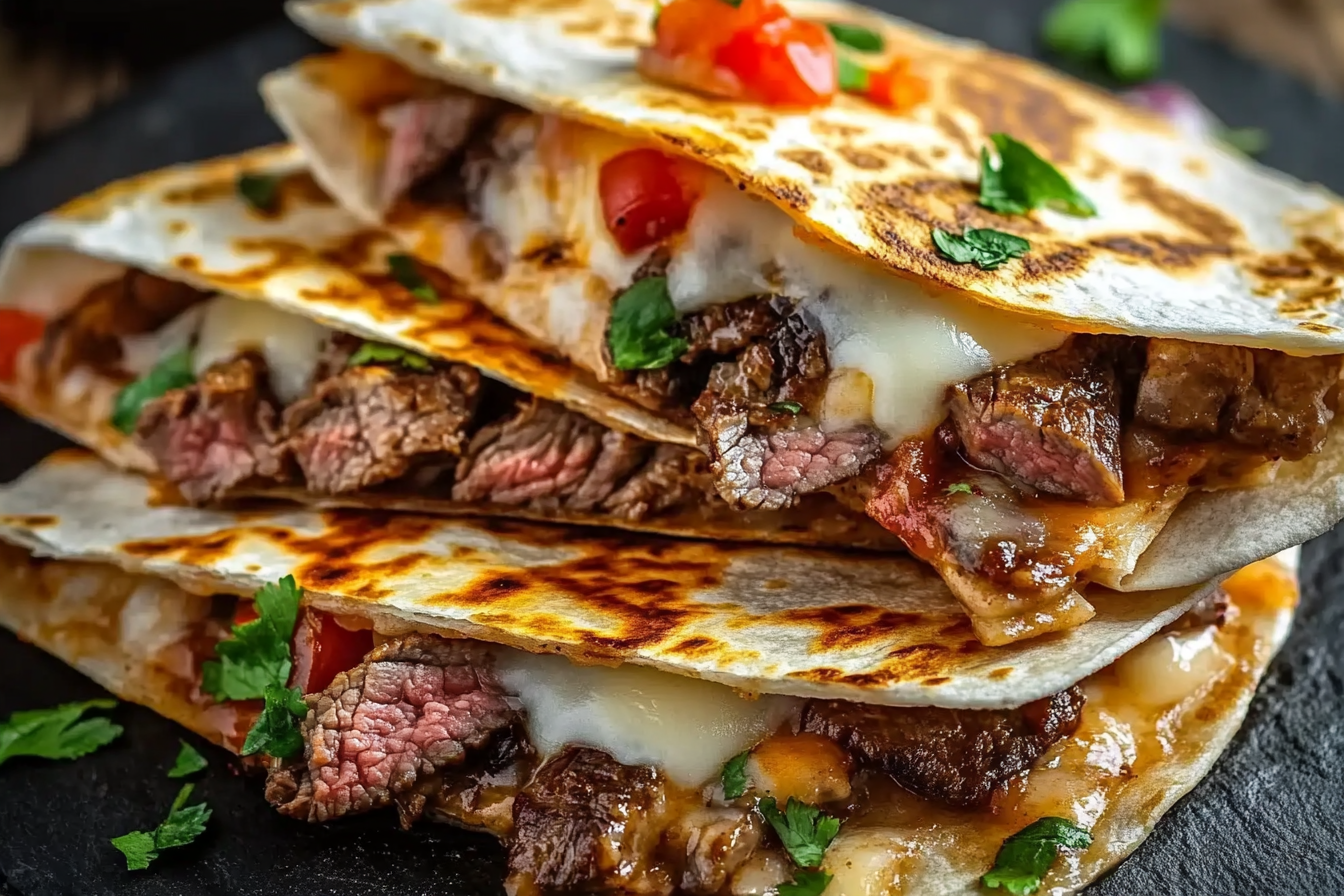 Steak Cheese Quesadillas on Blackstone