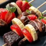 Strawberry Banana Brownie Skewers
