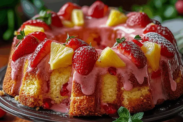 Strawberry Pineapple Pound Cake