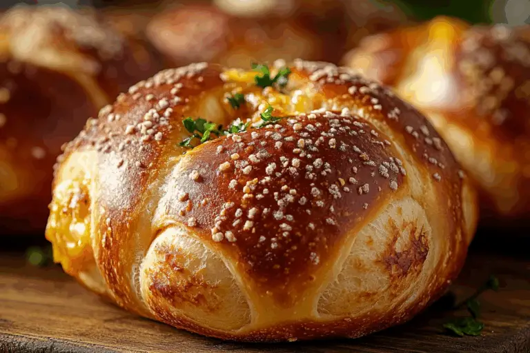 Stuffed Breakfast Pretzel Rolls