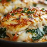 Stuffed Catfish with Spinach, Shrimp, and Cheese