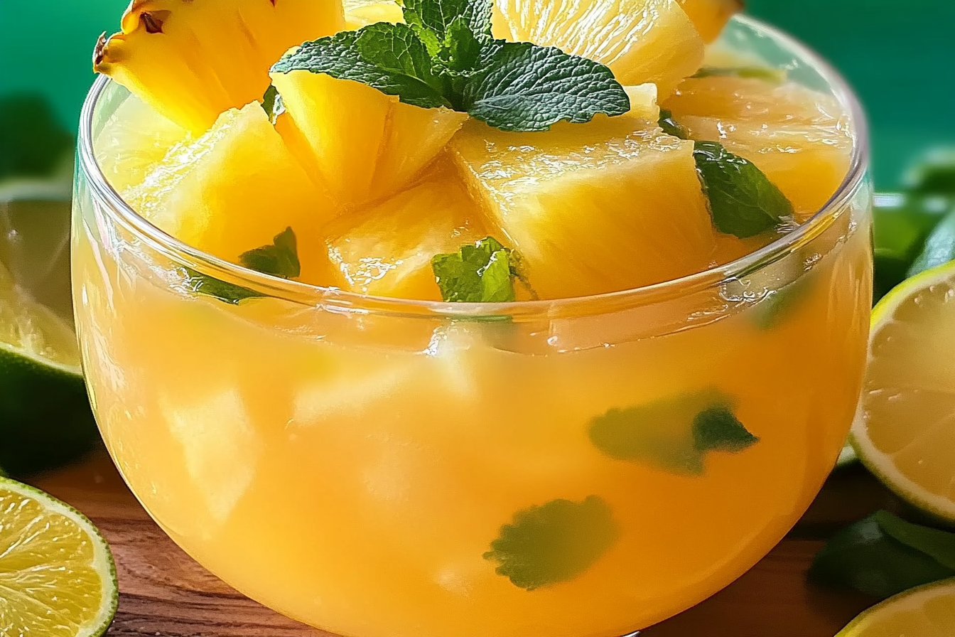 SUMMER TROPICAL PINEAPPLE LEMONADE PUNCH