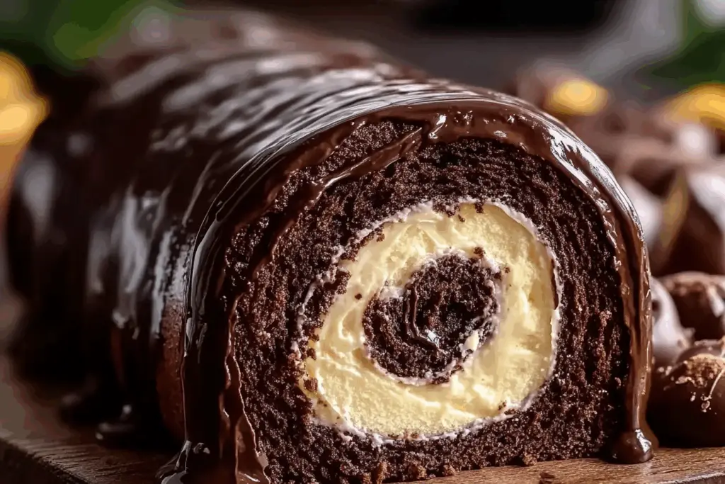 Triple Chocolate Roll Cake