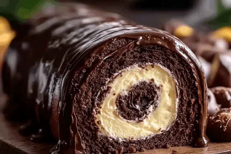 Triple Chocolate Roll Cake