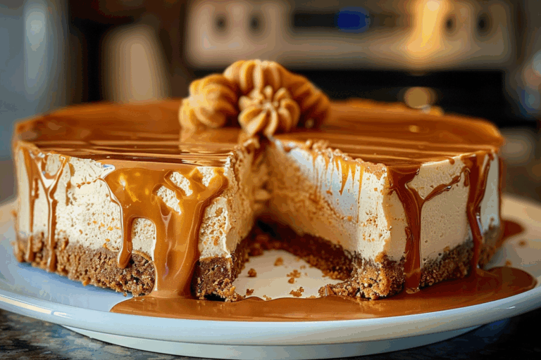Biscoff Caramel Cookie Butter Cheesecake