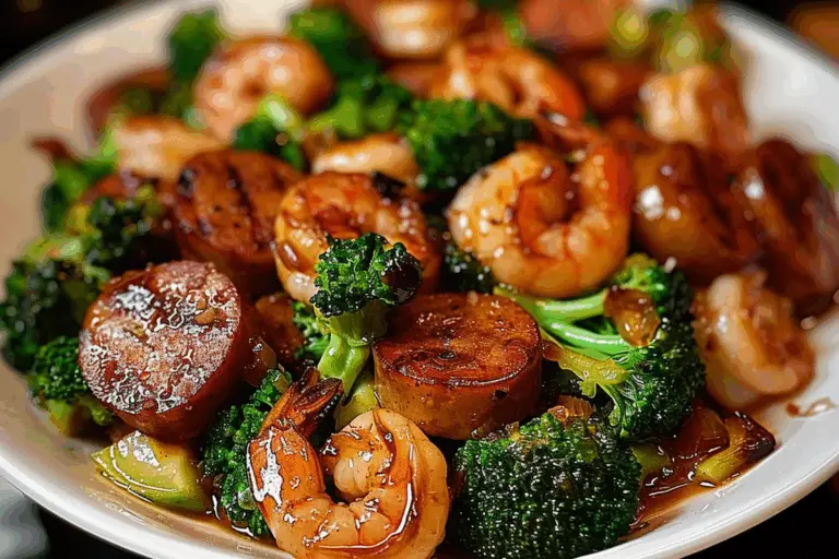 Honey Garlic Shrimp Sausage & Broccoli