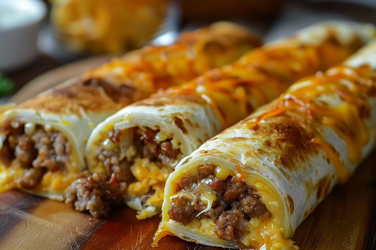Sausage Egg and Cheese Breakfast Roll-Ups