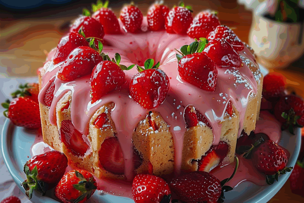Strawberry Swirl Five Flavor Pound Cake
