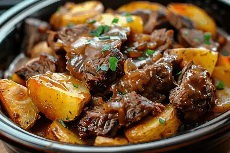 Crockpot Loaded Steak and Potato Bake