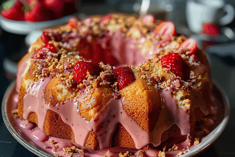 Strawberry Crunch Pound Cake