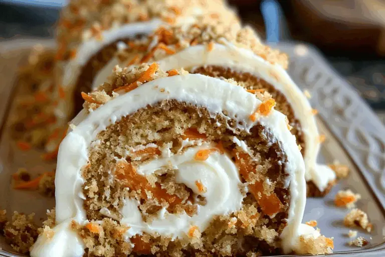 Carrot Cake Roll with Cream Cheese Frosting Filling