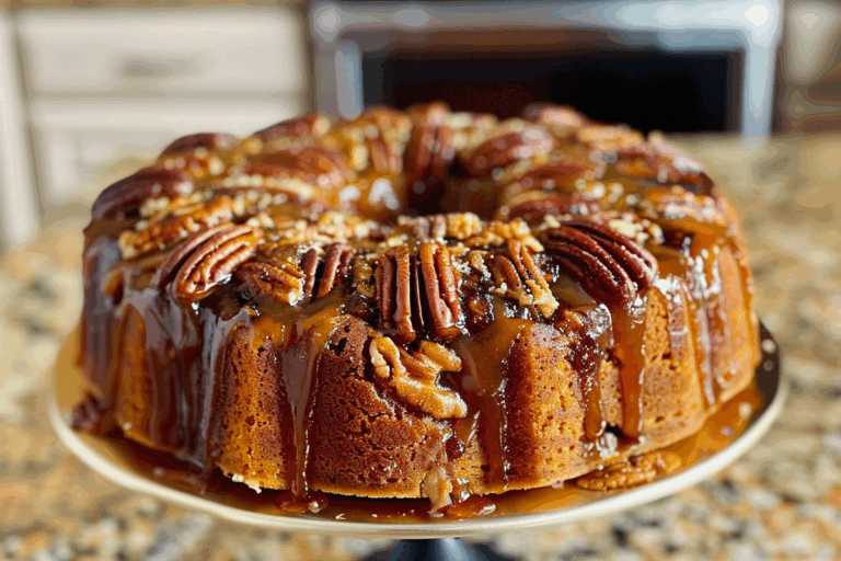 Pecan Pie Upside Down Pound Cake
