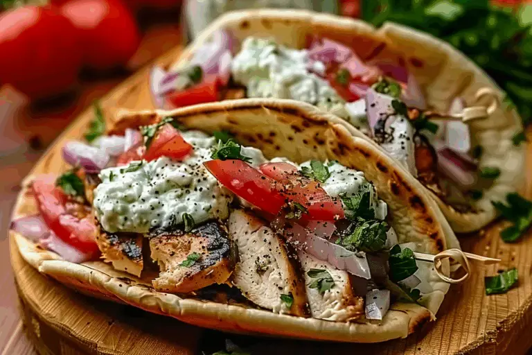 Greek-Style Chicken Gyros with Homemade Tzatziki