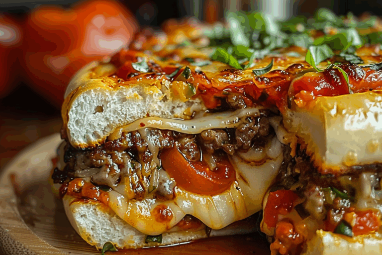 Cheesy Pizza Burger Pie