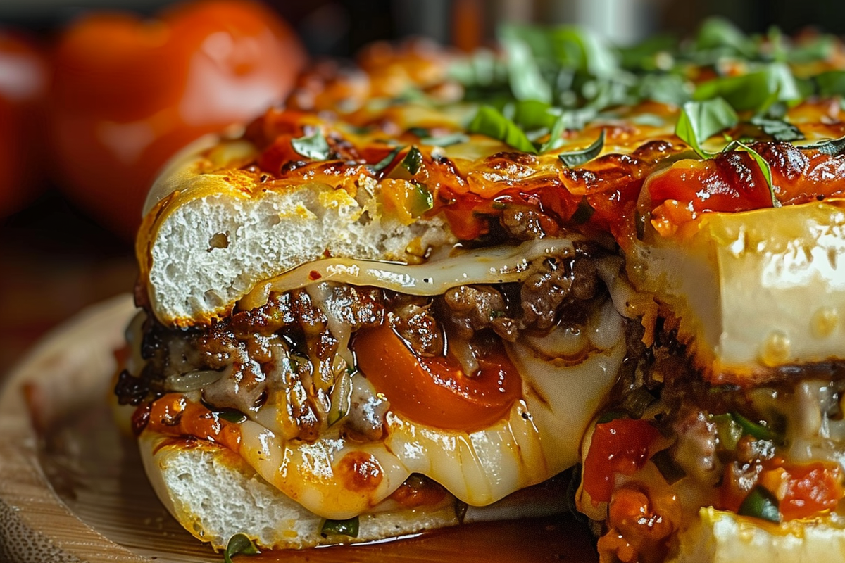 Cheesy Pizza Burger Pie