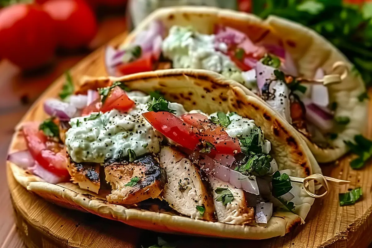 Greek-Style Chicken Gyros with Homemade Tzatziki