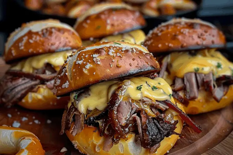 Smoked Brisket Beer Cheese Pretzel Bombs