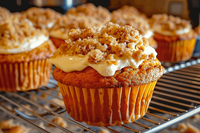 Pumpkin Streusel Muffins with Cream Cheese Filling