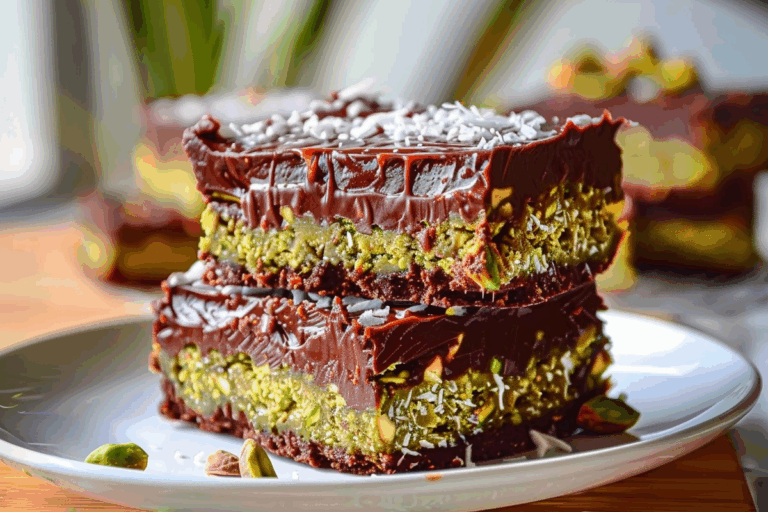 Chocolate Pistachio Coconut Bars