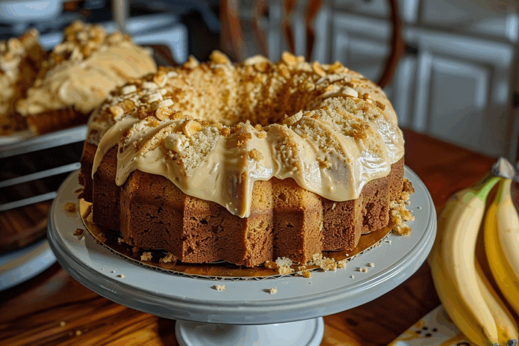 Mile High Banana Pudding Pound Cake