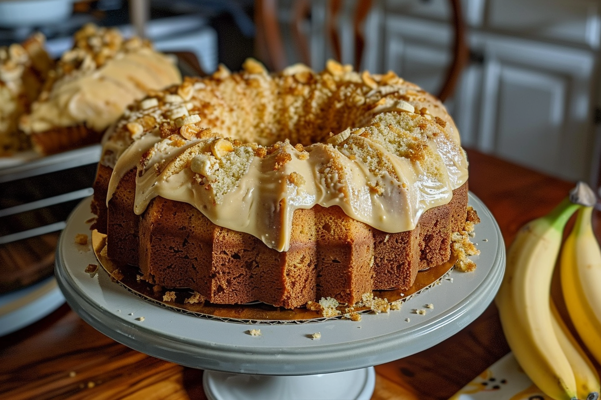 Mile High Banana Pudding Pound Cake