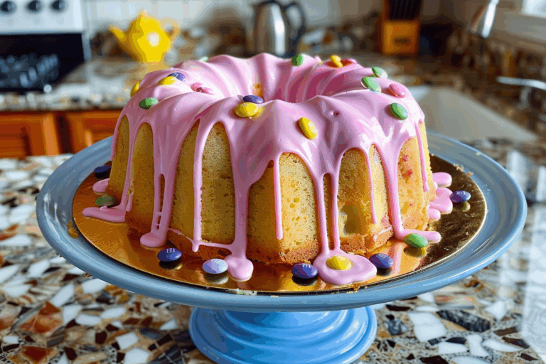 M&M Cotton Candy Pound Cake