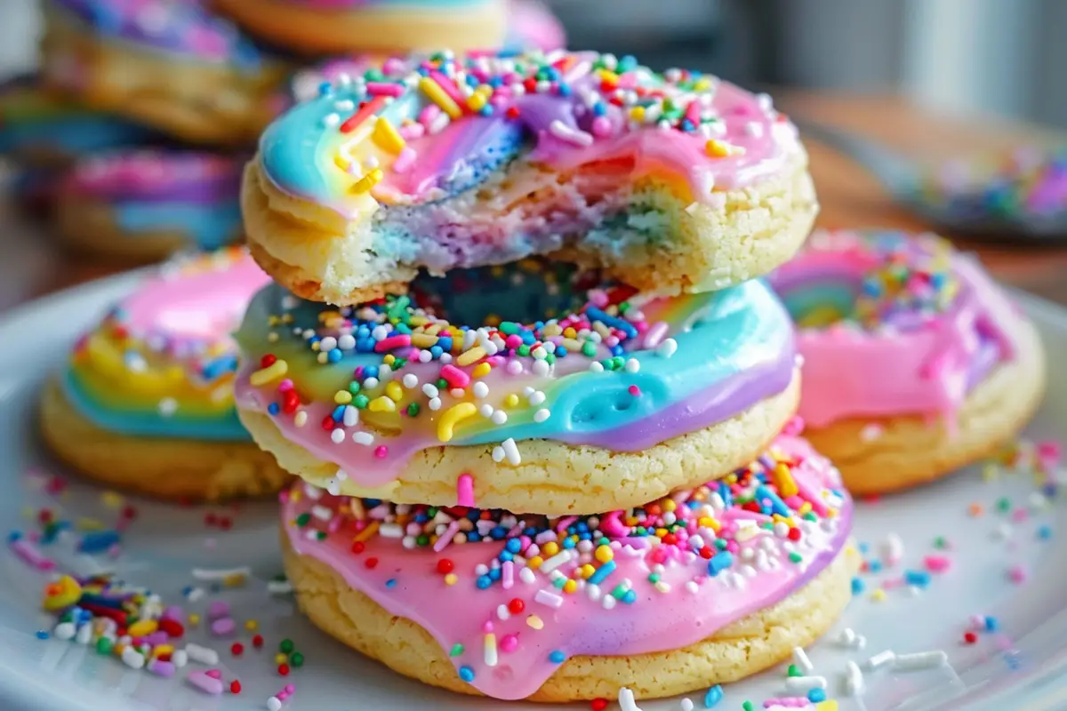 Unicorn Poop Cheesecake Cookies