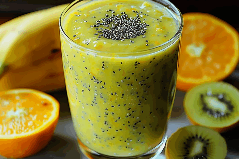 Kiwi Banana Orange Chia Smoothie