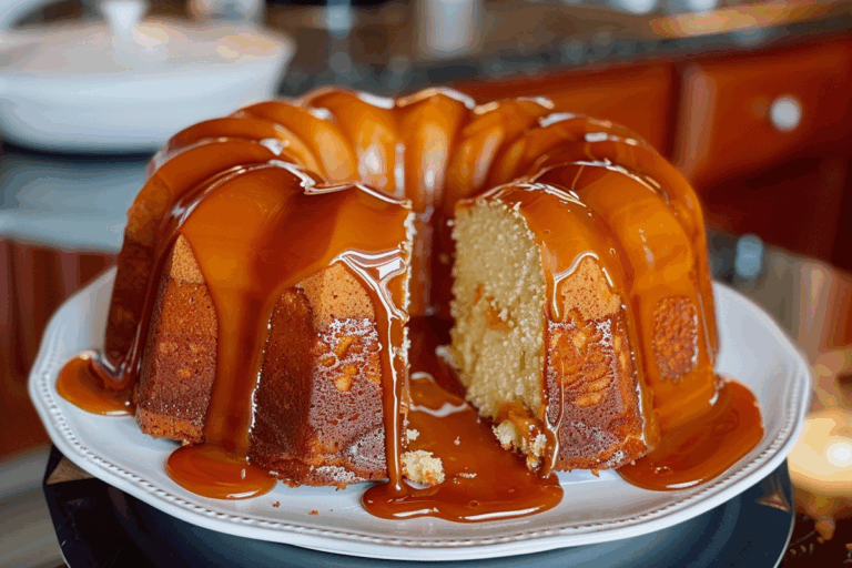 Caramel Cream Cheese Pound Cake