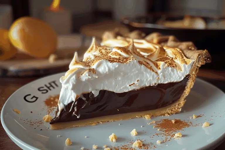 Old Fashioned Chocolate Pie with Golden Meringue