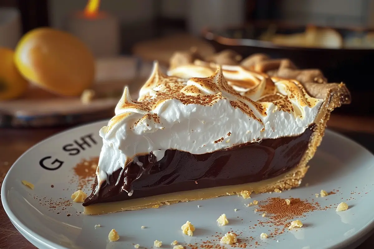 Old Fashioned Chocolate Pie with Golden Meringue