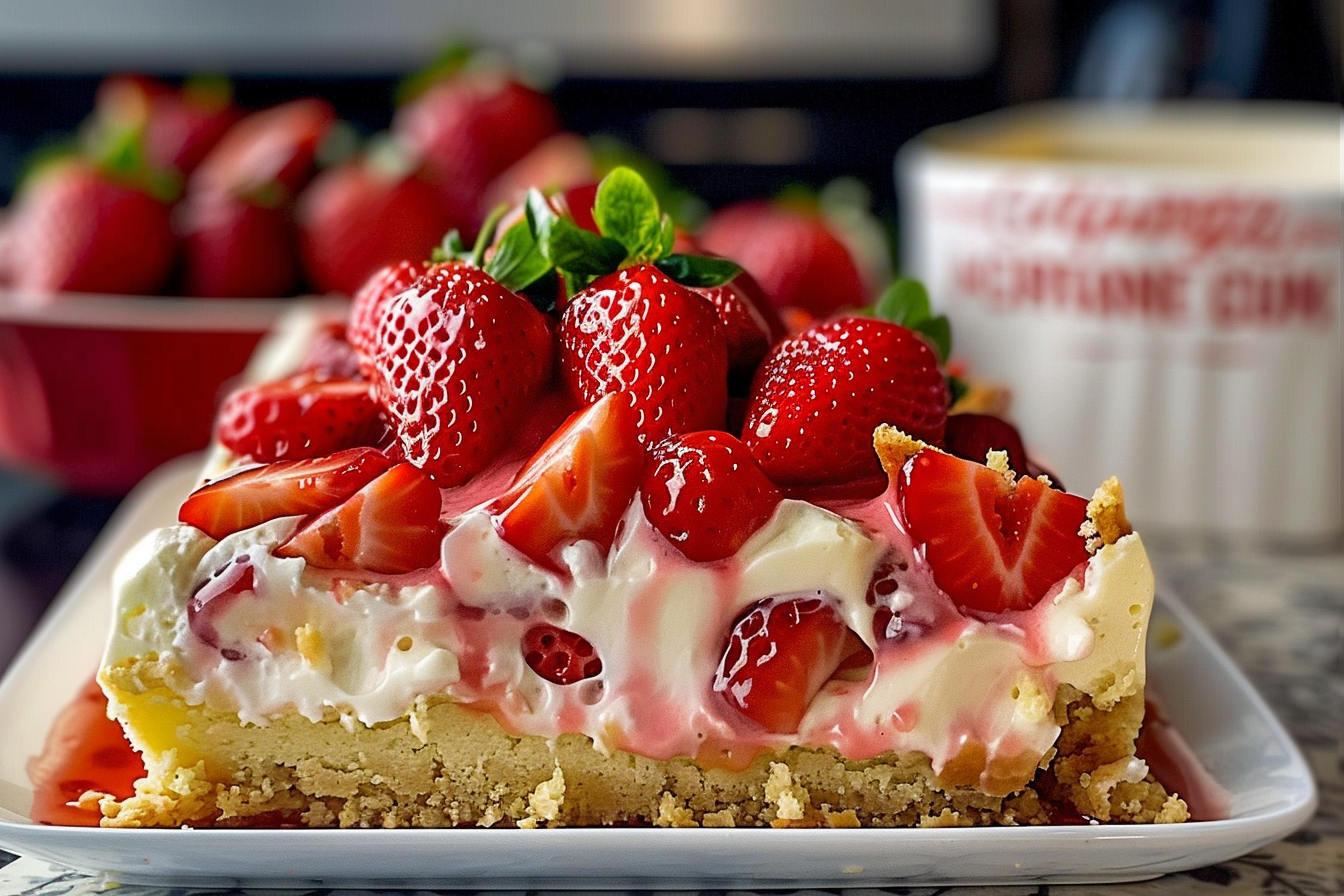 Strawberry Cheesecake Dump Cake