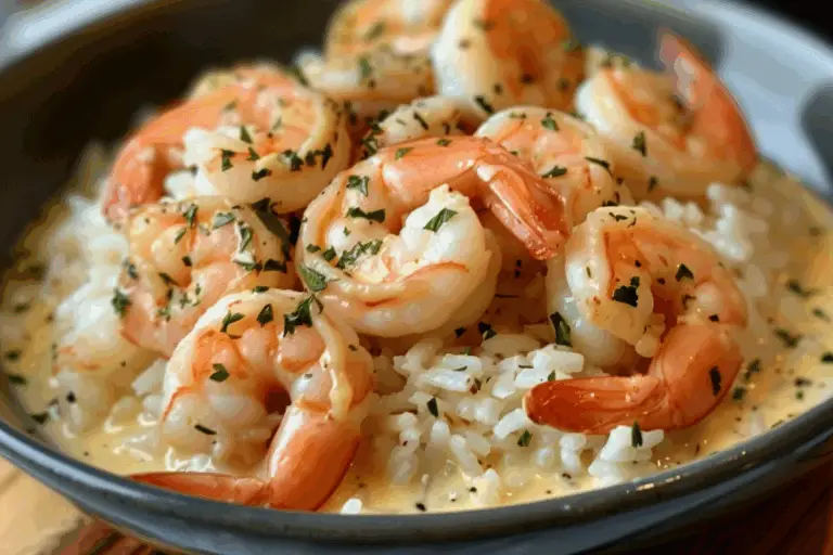 Creamy Garlic Butter Shrimp With Rice