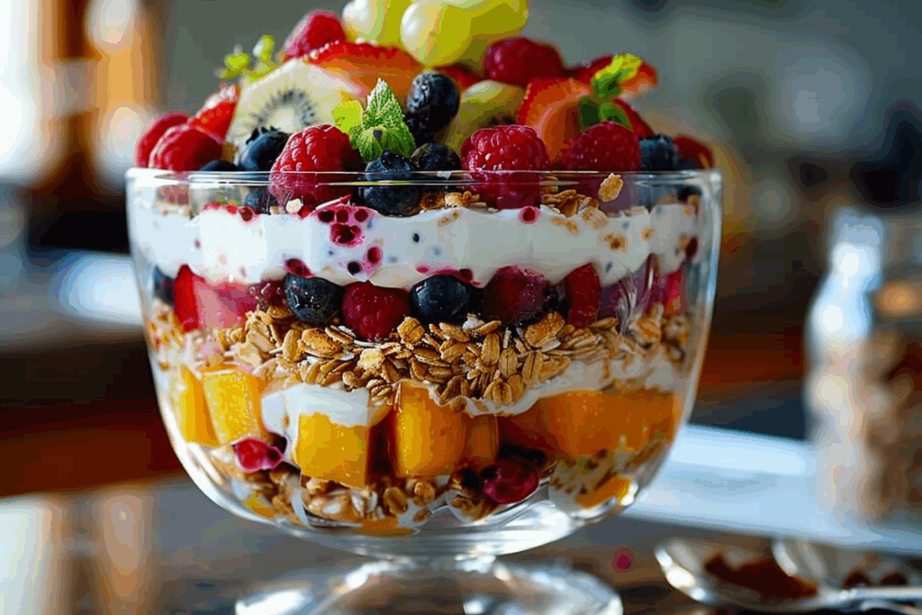 Layered Fruit Yogurt Trifle