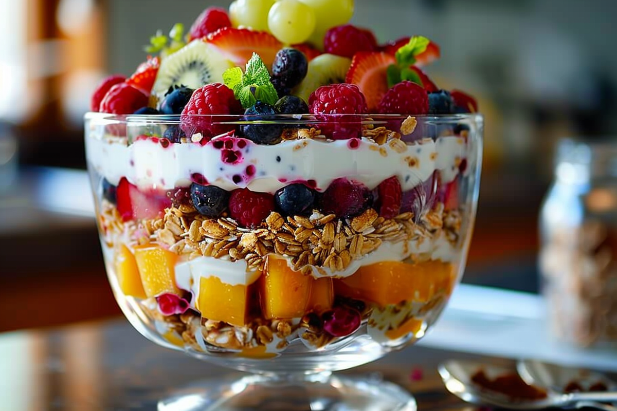 Layered Fruit Yogurt Trifle