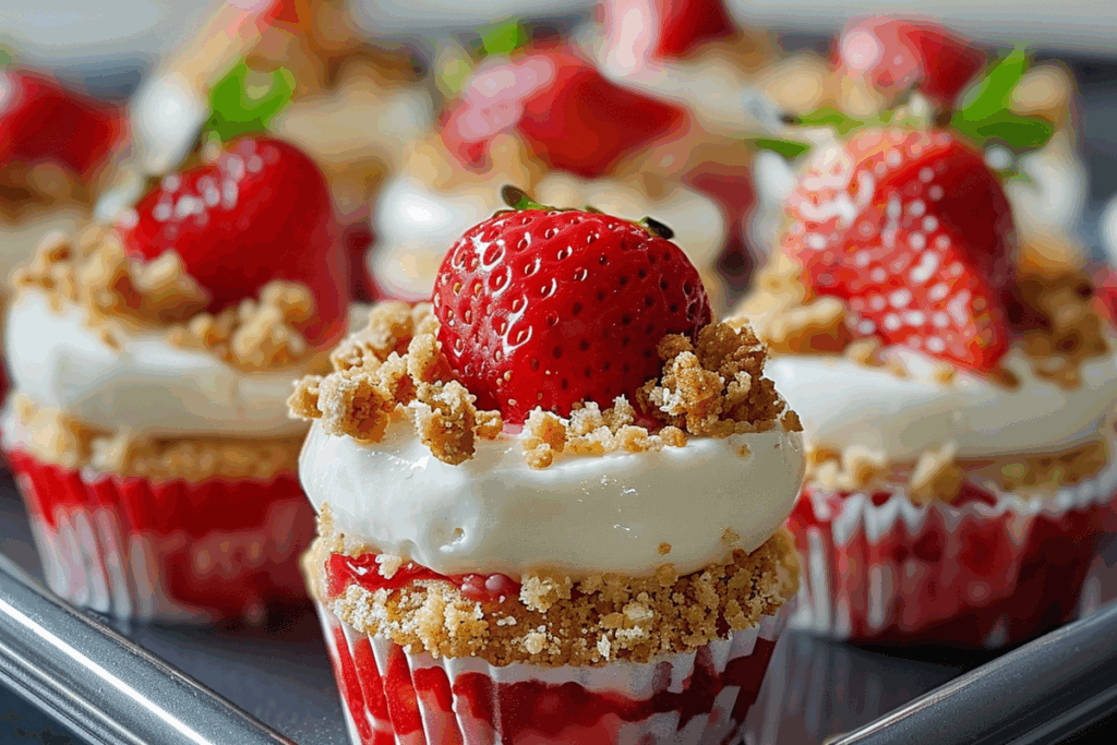 Strawberry Crunch Mini Cheesecake Bites