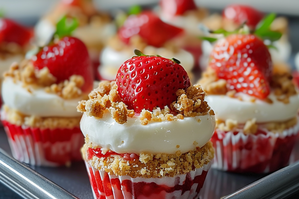 Strawberry Crunch Mini Cheesecake Bites