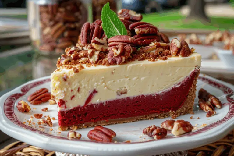 Butter Pecan Red Velvet Cheesecake