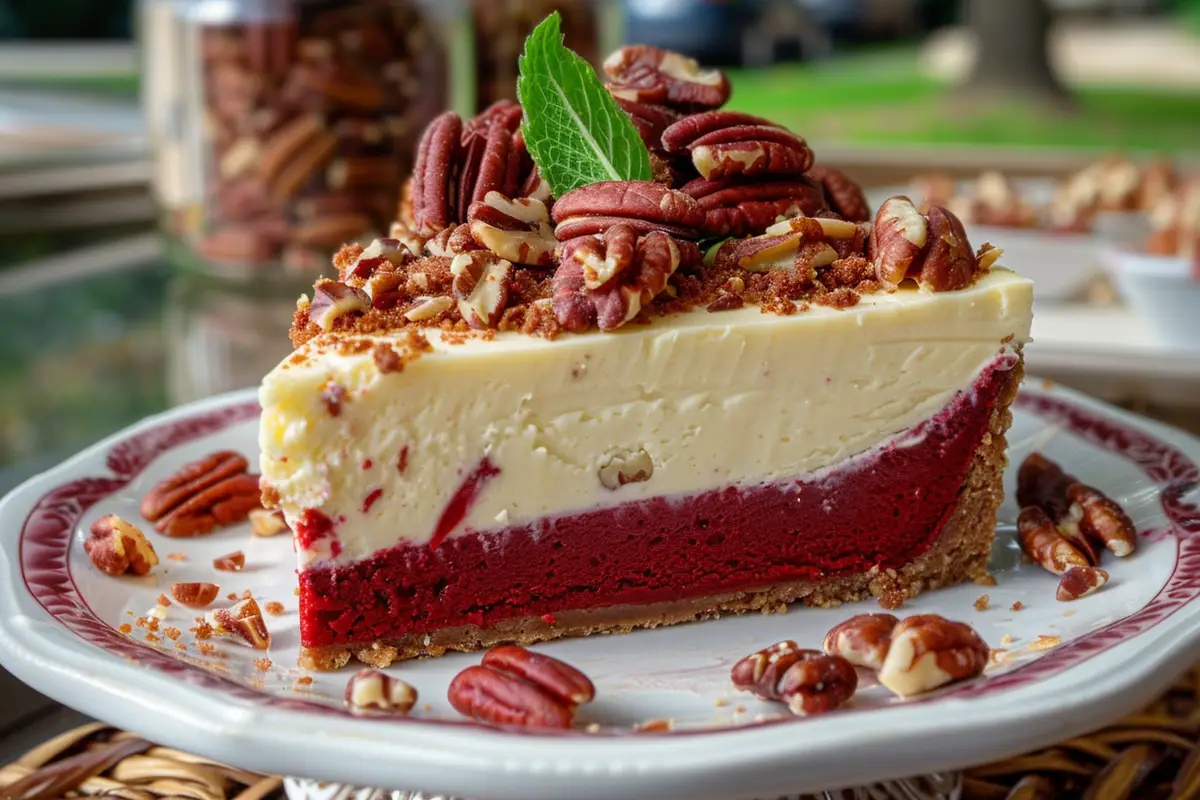 Butter Pecan Red Velvet Cheesecake