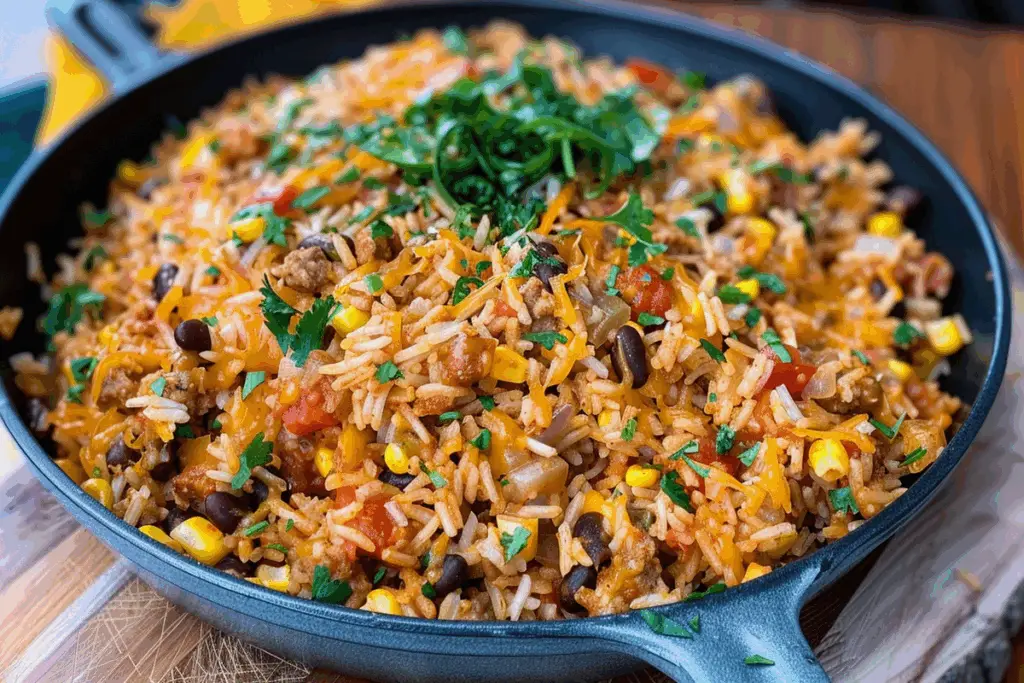 Cheesy Fiesta Taco Rice