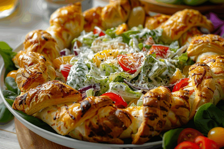 Grinder Salad Dip Platter with Parmesan Puff Pastry Twists