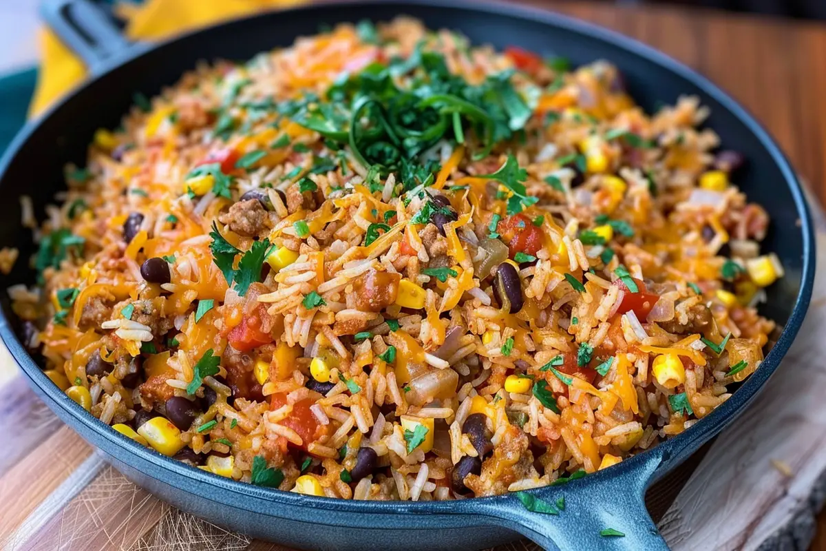 Cheesy Fiesta Taco Rice