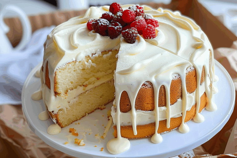 Vanilla Mile High Cake with Sour Cream & Buttermilk