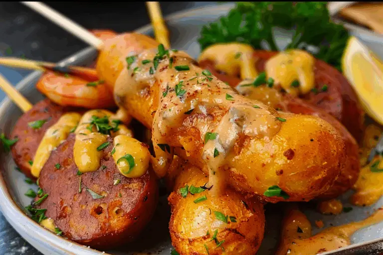 Sausage Shrimp Cajun Corndogs