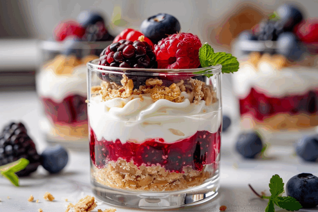 No-Bake Burrata & Berry Cheesecake Cups